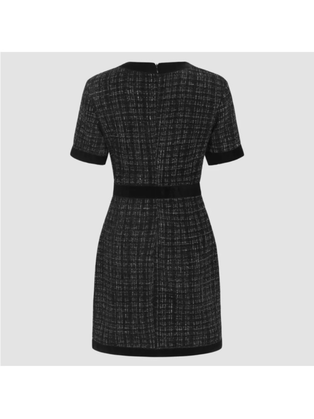 Cider Black Tweed Short-Sleeve Button-Front Mini Dress / XXS - Picture 5 of 16